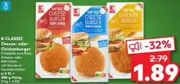 Kaufland K-CLASSIC Cheese- oder Chickenburger Angebot