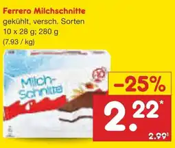 Netto Marken-Discount Ferrero Milchschnitte Angebot