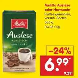 Netto Marken-Discount Melitta Auslese oder Harmonie Angebot