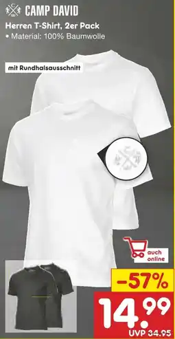 Netto Marken-Discount CAMP DAVID Herren T-Shirt, 2er Pack Angebot