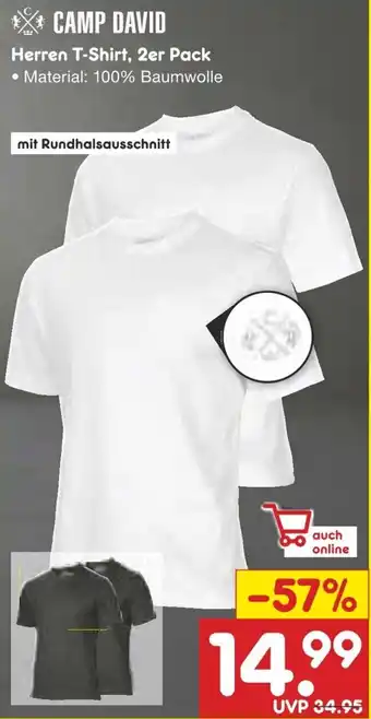 Netto Marken-Discount CAMP DAVID Herren T-Shirt, 2er Pack Angebot