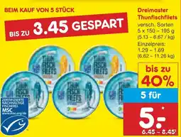 Netto Marken-Discount Dreimaster Thunfischfilets Angebot