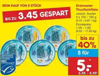 Netto Marken-Discount Dreimaster Thunfischfilets Angebot