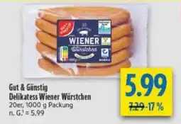diska Gut & Günstig Delikatess Wiener Würstchen Angebot