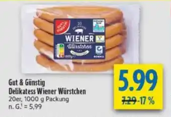 diska Gut & Günstig Delikatess Wiener Würstchen Angebot
