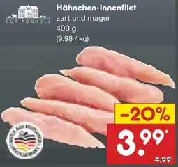 Netto Marken-Discount GUT PONHOLZ Hähnchen-Innenfilet Angebot
