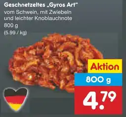 Netto Marken-Discount Geschnetzeltes „Gyros Art Angebot