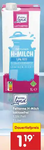 Netto Marken-Discount GUTES Land Fettarme H-Milch laktosefrei Angebot