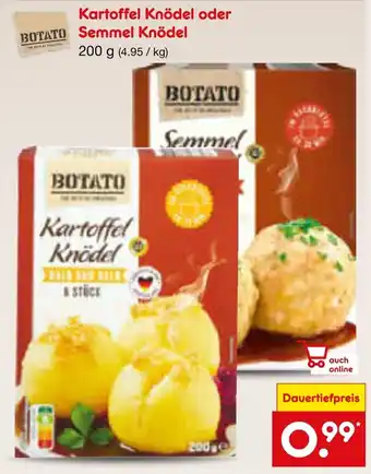 Netto Marken-Discount Kartoffel Knödel oder Semmel Knödel Angebot