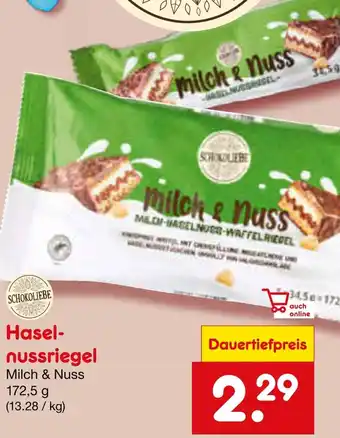 Netto Marken-Discount SCHOKOLIEBE Hasel- nussriegel Angebot