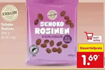 Netto Marken-Discount SCHOKOLIEBE Schoko Rosinen Angebot