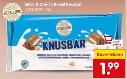 Netto Marken-Discount SCHOKOLIEBE Milch & Crunch Riegel Knusbar Angebot
