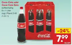 Netto Marken-Discount Coca-Cola oder Coca-Cola Zero Angebot