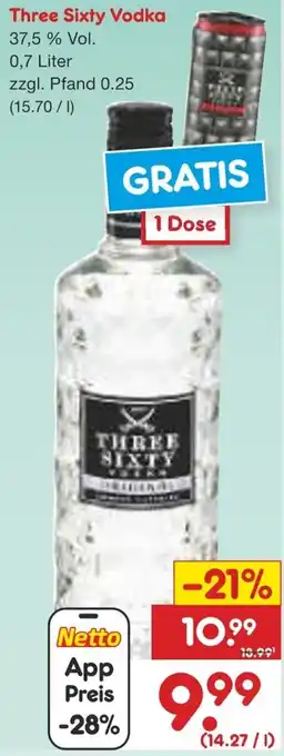 Netto Marken-Discount Three Sixty Vodka Angebot