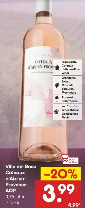 Netto Marken-Discount Ville del Rose Coteaux d'Aix-en- Provence AOP Angebot