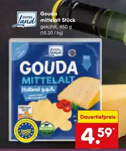 Netto Marken-Discount GUTES Land Gouda mittelalt Stück Angebot