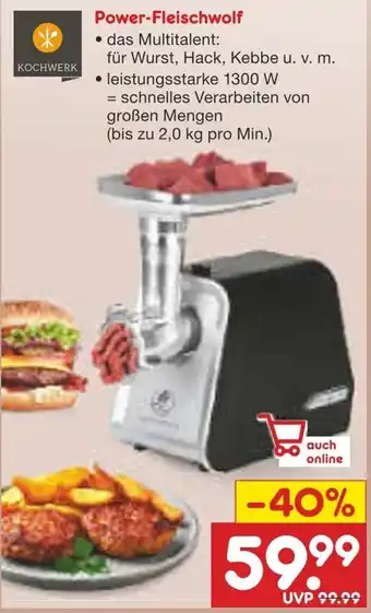 Netto Marken-Discount KOCHWERK Power-Fleischwolf Angebot