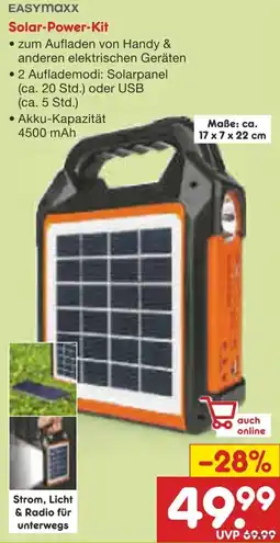 Netto Marken-Discount EASYMAXX Solar-Power-Kit Angebot