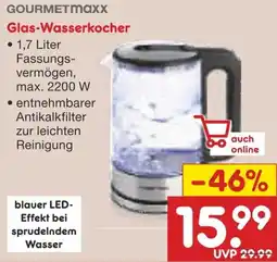 Netto Marken-Discount GOURMETmaxx Glas-Wasserkocher Angebot