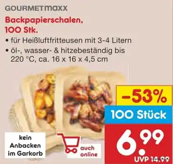 Netto Marken-Discount GOURMETMAXx Backpapierschalen, 100 Stk. Angebot