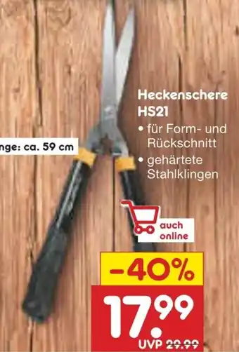 Netto Marken-Discount Heckenschere HS21 Angebot