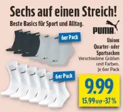diska PUMA Unisex Quarter- oder Sportsocken Angebot