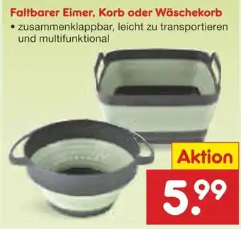 Netto Marken-Discount Faltbarer Eimer, Korb oder Wäschekorb Angebot