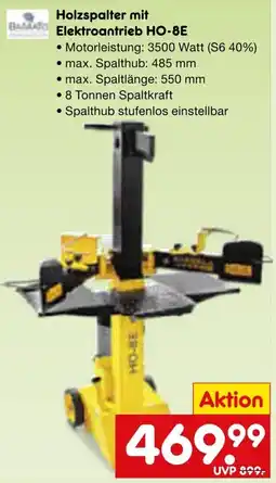 Netto Marken-Discount Holzspalter mit Elektroantrieb HO-8E Angebot