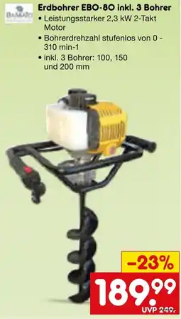 Netto Marken-Discount Erdbohrer EBO-80 inkl. 3 Bohrer Angebot
