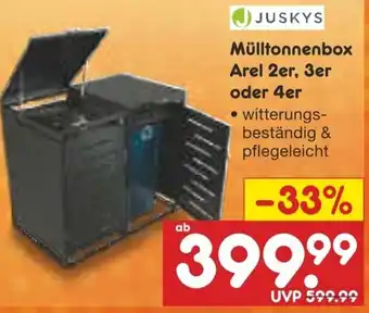 Netto Marken-Discount JUSKYS Mülltonnenbox Arel 2er, 3er` Angebot