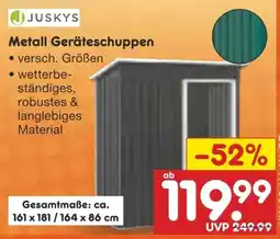 Netto Marken-Discount JUSKYS Metall Geräteschuppen Angebot