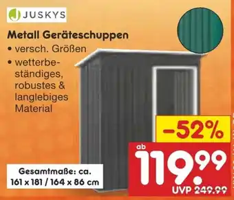 Netto Marken-Discount JUSKYS Metall Geräteschuppen Angebot