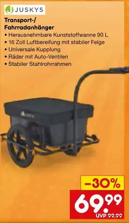 Netto Marken-Discount JJUSKYS Transport-/ Fahrradanhänger Angebot