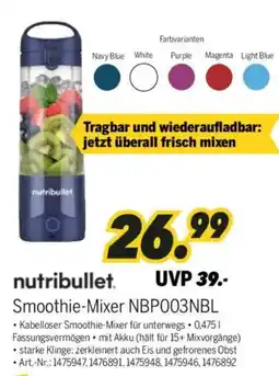MEDIMAX nutribullet Smoothie-Mixer NBP003NBL Angebot