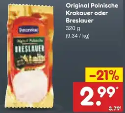 Netto Marken-Discount Original Polnische Krakauer oder Breslauer Angebot