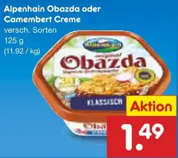 Netto Marken-Discount Alpenhain Obazda oder Camembert Creme Angebot