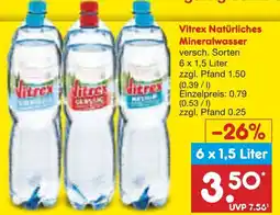 Netto Marken-Discount Vitrex Natürliches Mineralwasser Angebot