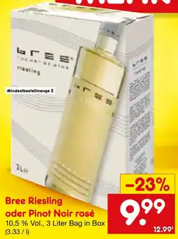 Netto Marken-Discount Bree Riesling oder Pinot Noir rosé Angebot