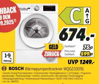 MEDIMAX BOSCH Wärmepumpentrockner WQG233D91 Angebot