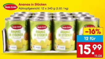 Netto Marken-Discount Beste Ernte Ananas in Stücken Angebot