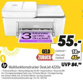 MEDIMAX hp Multifunktionsdrucker DeskJet 4220e Angebot