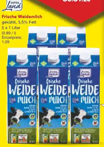Netto Marken-Discount GUTES Land Frische Weidemilch Angebot