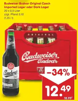 Netto Marken-Discount Budweiser Budvar Original Czech Imported Lager oder Dark Lager Angebot