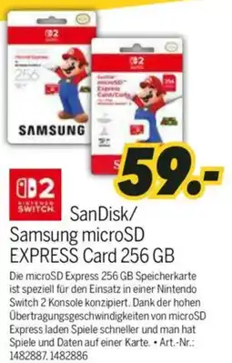 MEDIMAX SanDisk/ Samsung microSD EXPRESS Card 256 GB Angebot
