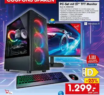 Netto Marken-Discount KIEBEL.DE PC-Set mit 27" TFT Monitor Angebot