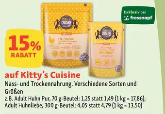 Fressnapf auf Kitty's Cuisine Nass- und Trockennahrung Angebot