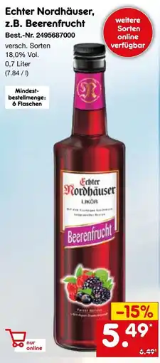 Netto Marken-Discount Echter Nordhäuser, z.B. Beerenfrucht Angebot