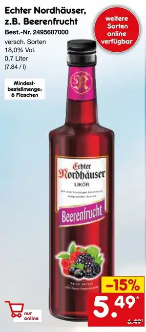 Netto Marken-Discount Echter Nordhäuser, z.B. Beerenfrucht Angebot
