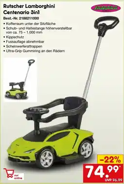 Netto Marken-Discount JAMARA Rutscher Lamborghini Centenario 3in1 Angebot