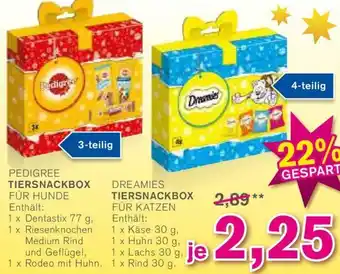 KODi Pedigree Tiersnackbox oder Dreamies Tiersnackbox Angebot